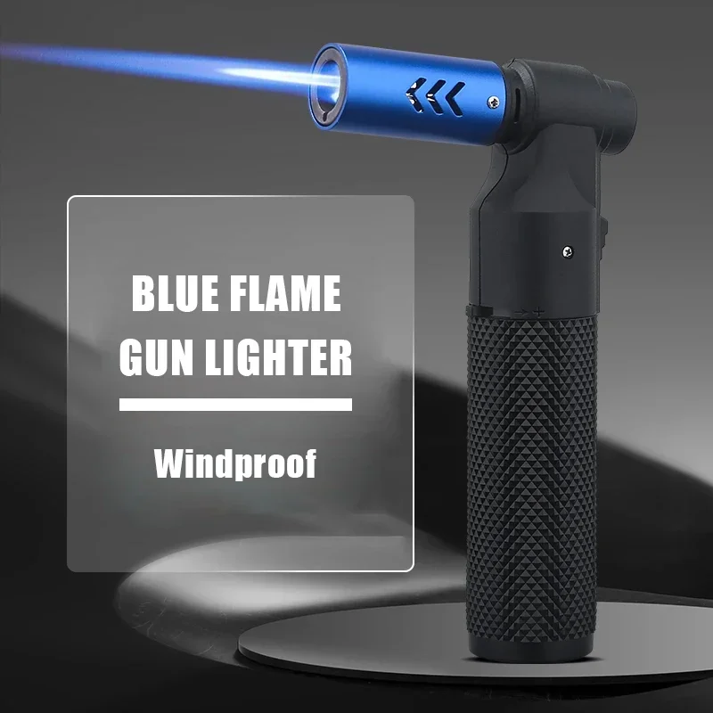 

Honest Strong Windproof Blue Flame Cigar Adjustment Spray Gun 1300 ° Outdoor Camping Stylish Torch Lighter Gadgets