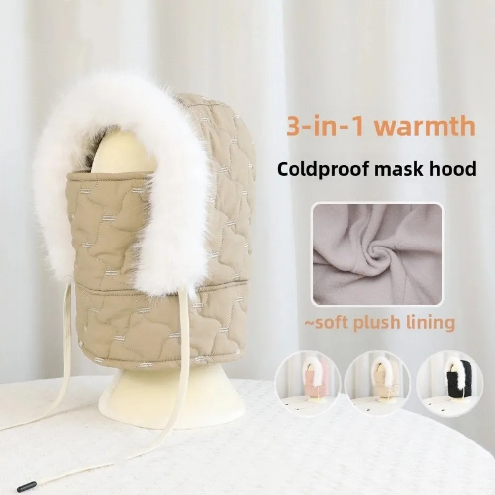 

Fashion Keep Warm Plush Balaclava Hat Thickened Neck Warmer Ski Face Mask Windproof Ear Protection Hat Outdoor Activities