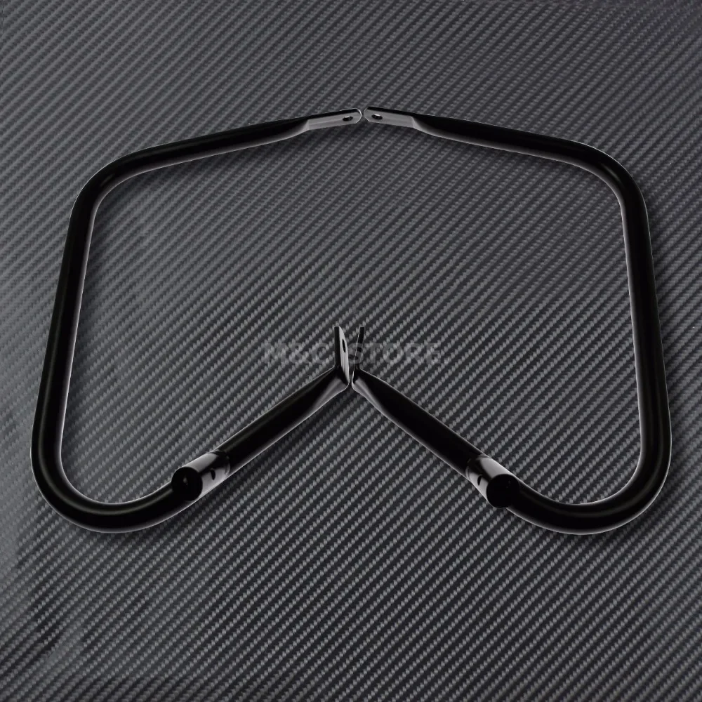 Ochraniacz na sakwy motocyklowe ze wspornikiem czarny/chromowany do Harley Touring Road King slide FLHTC 1997-2008 — zdjęcie 4