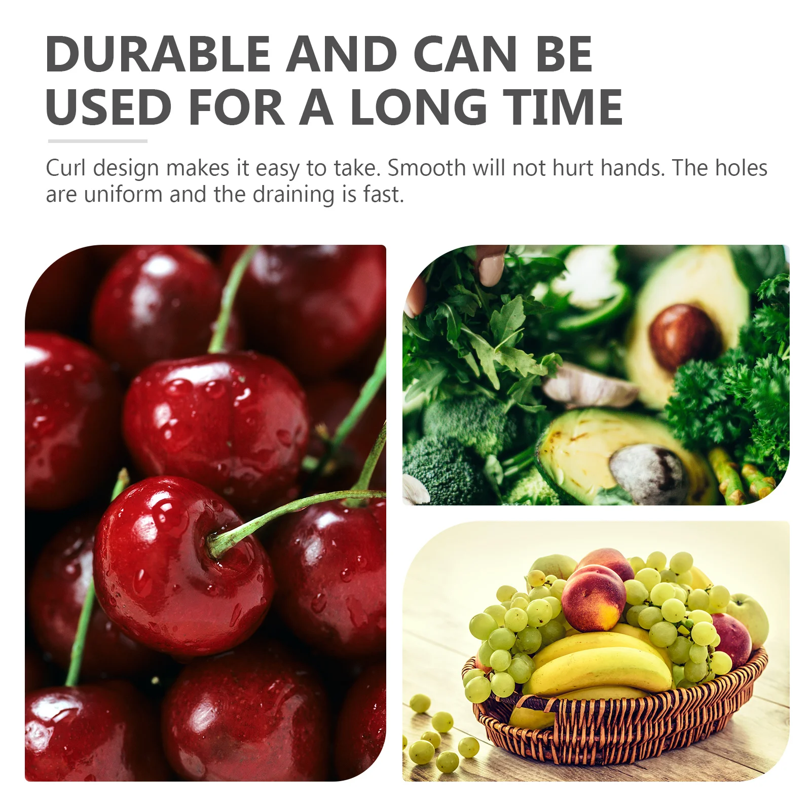 Stainless Steel Vegetable Basin Skew Bottom Stable Placement Beautiful Practical Kitchen Drying Basket