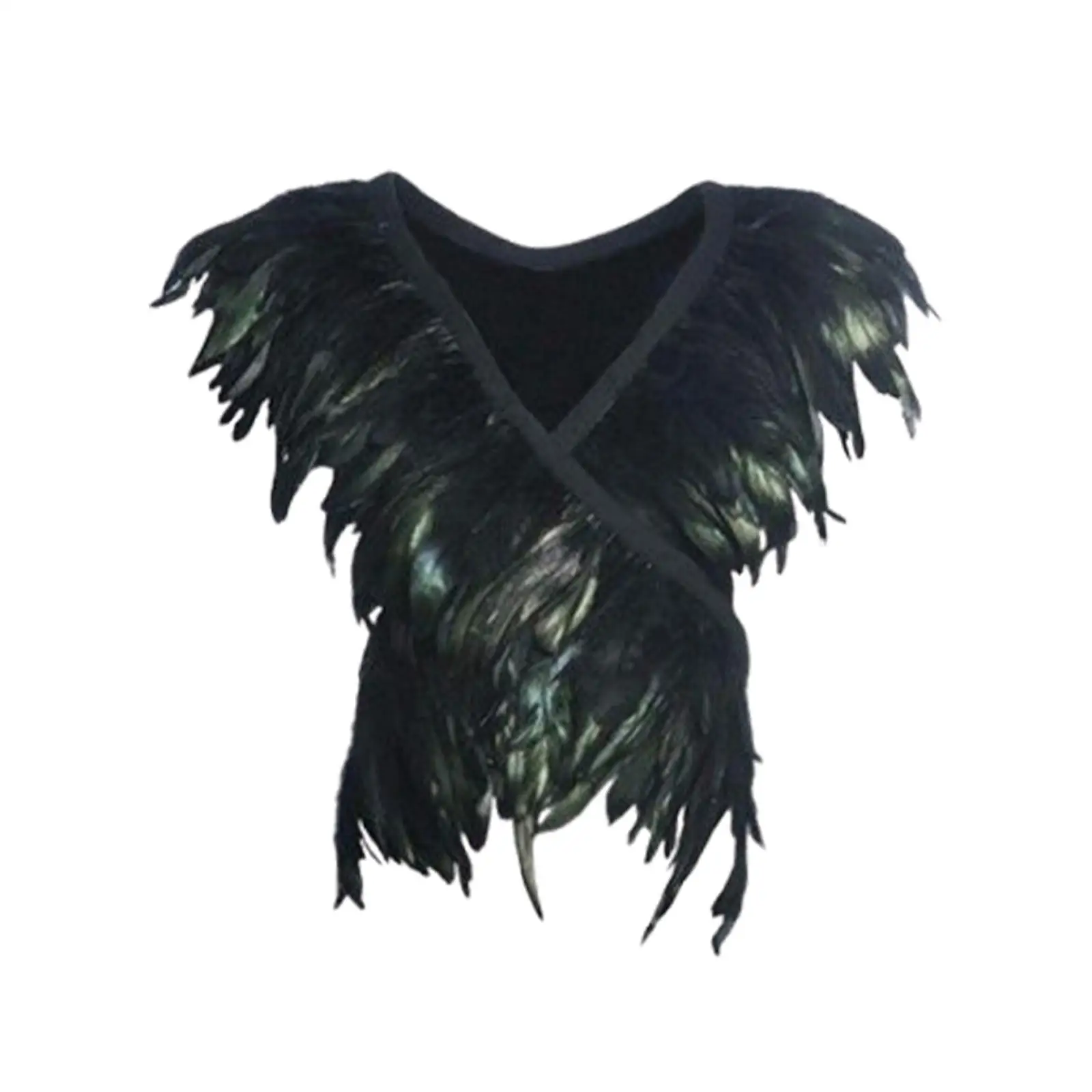 Artificial Feather Shrug Shawl Cosplay Costume Stylish Roles Play Shrug Cape for Fancy Dress Halloween Cocktail Clubs Masquerade