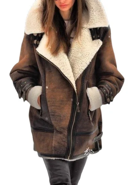 Manteau chaud en fourrure à manches longues pour femmes, vêtements d'extérieur, exploration optique unique, 1 pièce, nouveau produit, hiver, 2023