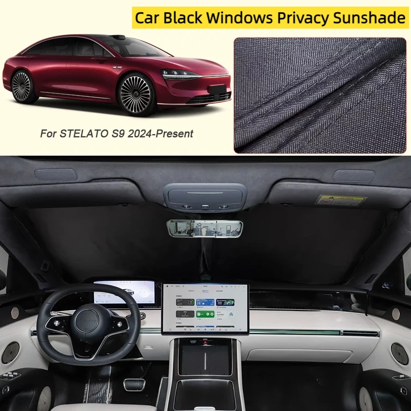 

Автомобильный черный оконный солнцезащитный козырек с защитой от УФ-лучей, теплоизоляция для STELATO S9 2024-настоящее время, автозащитная крышка, аксессуар для интерьера