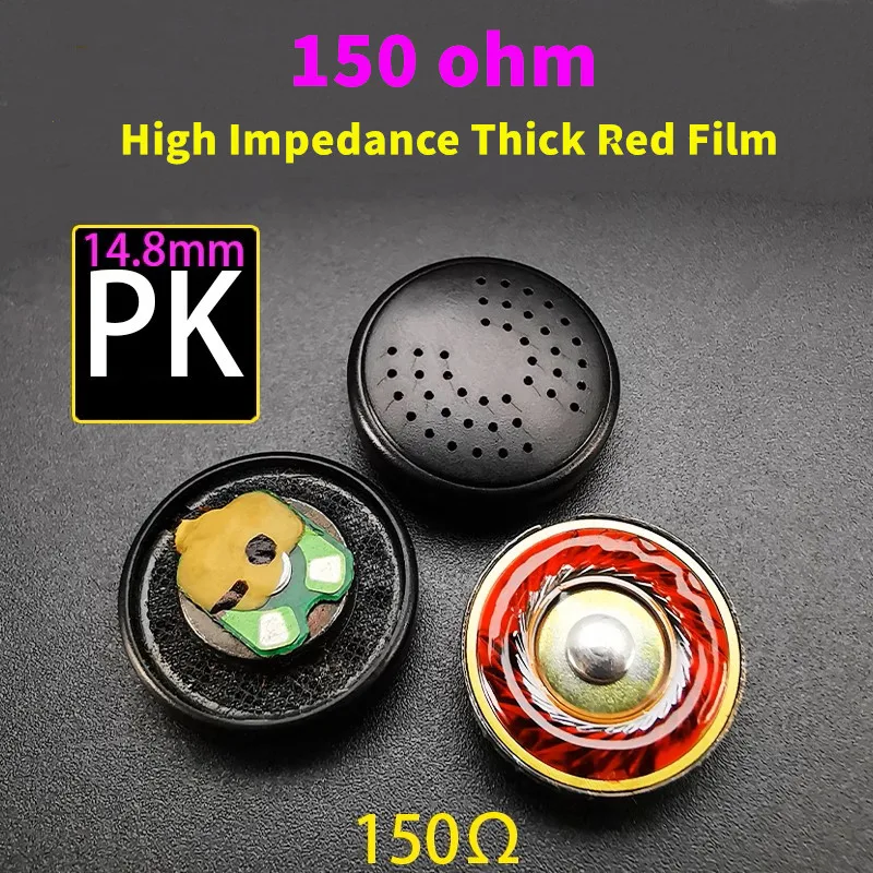 1-par-de-altavoces-pk1-de-pelicula-roja-de-148mm-de-espesor-auriculares-de-cabeza-plana-de-alta-impedancia-de-150-ohm-unidad-de-accionamiento-vocal-accesorios-para-auriculares-diy