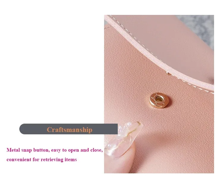 Modische Ultradünne Dreifach Gefaltete Damen-Kurzbörse, Glatte Oberfläche Multi-Kartenhalter Mini-Geldbörse Ideales Tägliches Geschenk für Frauen – Detail 4