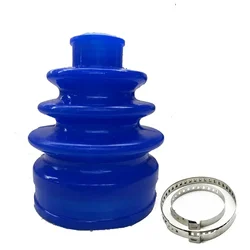 Blue Silicone Outer CV Boot Constant Flexible Velocity Joint Stretchy Flexi CV Boot Gaiter Clamps Kit Anti-aging Wear Resistance