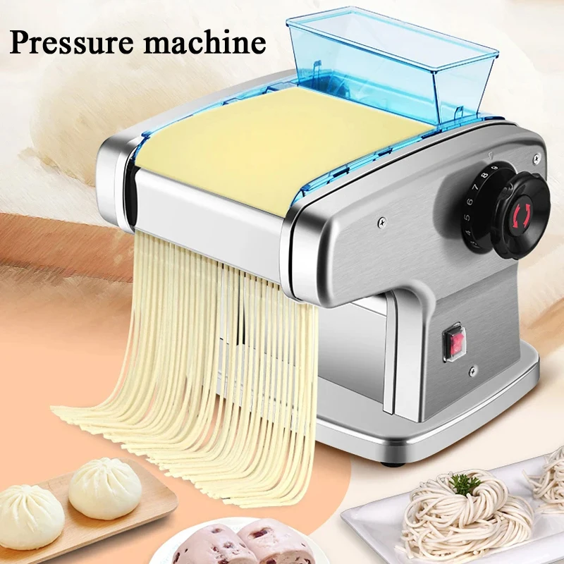 PBOBP Pasta Dumpling Maker Machine Upgrade-Full Stainless Steel Electric Noodle Machine For Commerical/Home,2-in-1 Dual Knife