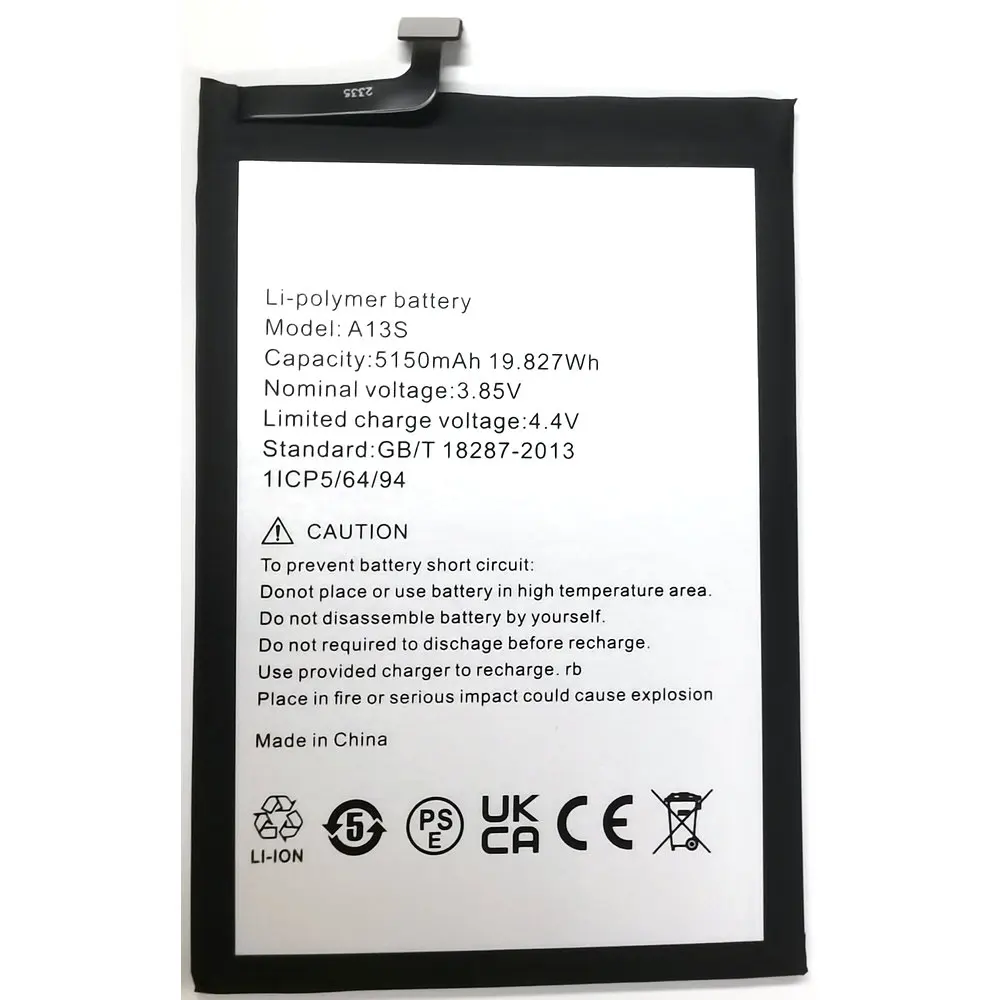 

Аккумулятор A13S для смартфона UMIDIGI F3 1CP5/64/94