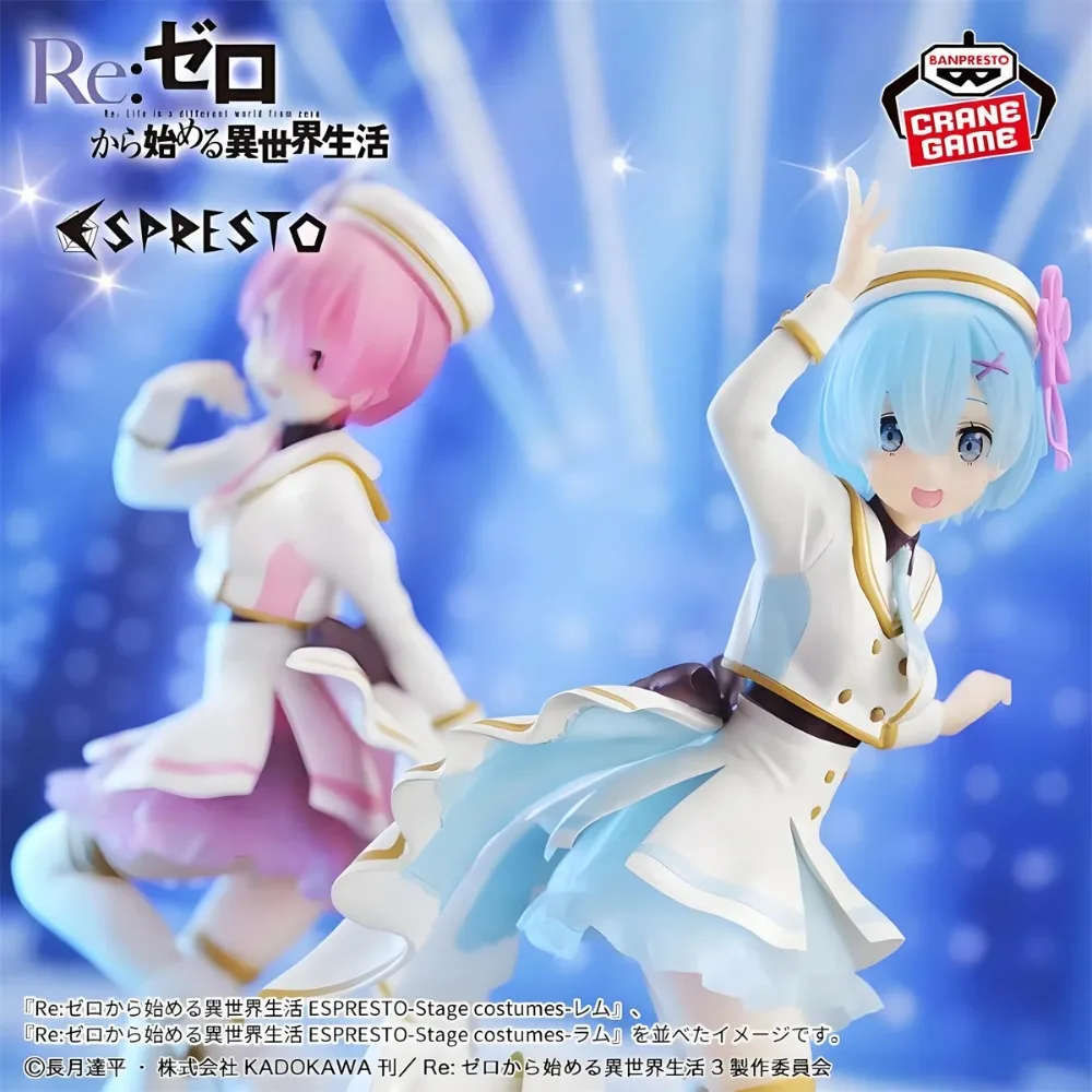 Em estoque bandai banpresto anime espresto re: zero-início da vida em outro mundo rem ram figura de ação modelo ornamento brinquedo presente
