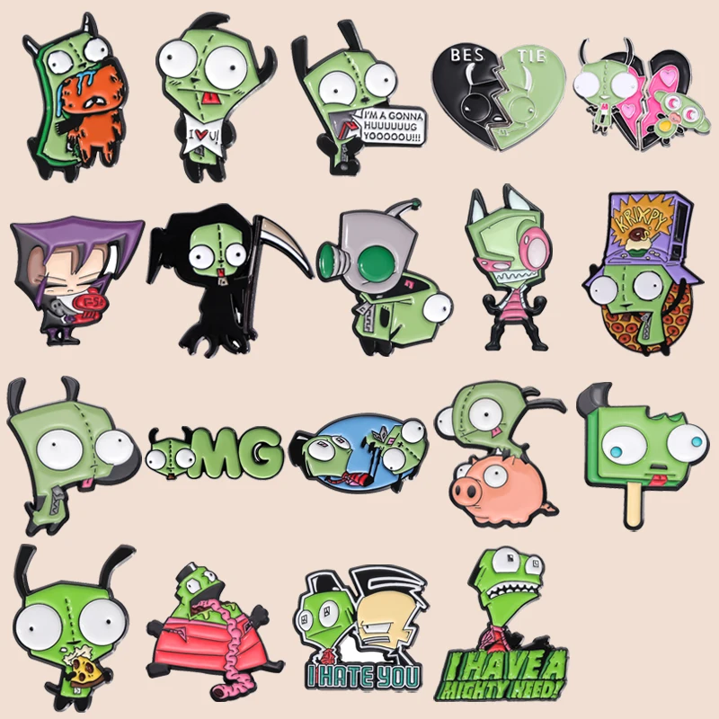 سلسلة الرسوم المتحركة الغريبة دبوس المينا ، متعة الكلب الأخضر الغازي ، دبابيس فيلم الخيال العلمي ، شارات طية صدر السترة ، هدية المجوهرات للجماهير