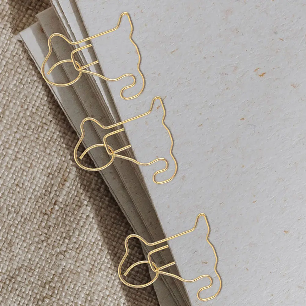 100Pcs Sitting Dog Design Metal Paper Clips Bookmark Clip Page Holder for Planners Books Notes Organizing Cute Animal Shaped