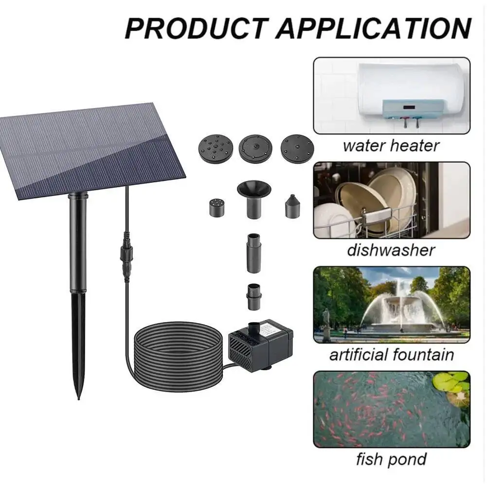 

5W 5V Water Pump Garden Decoration With Stake Solar Panel Fountain Watering System Energy Saving 180L/H Kits For Fish Tank