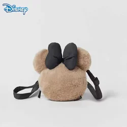 Disney Mickey Mouse Children's Plush Crossbody Bag Cartoon Anime Kids Girls Messenger Bags Minnie Plush Doll Toy Christmas Gifts