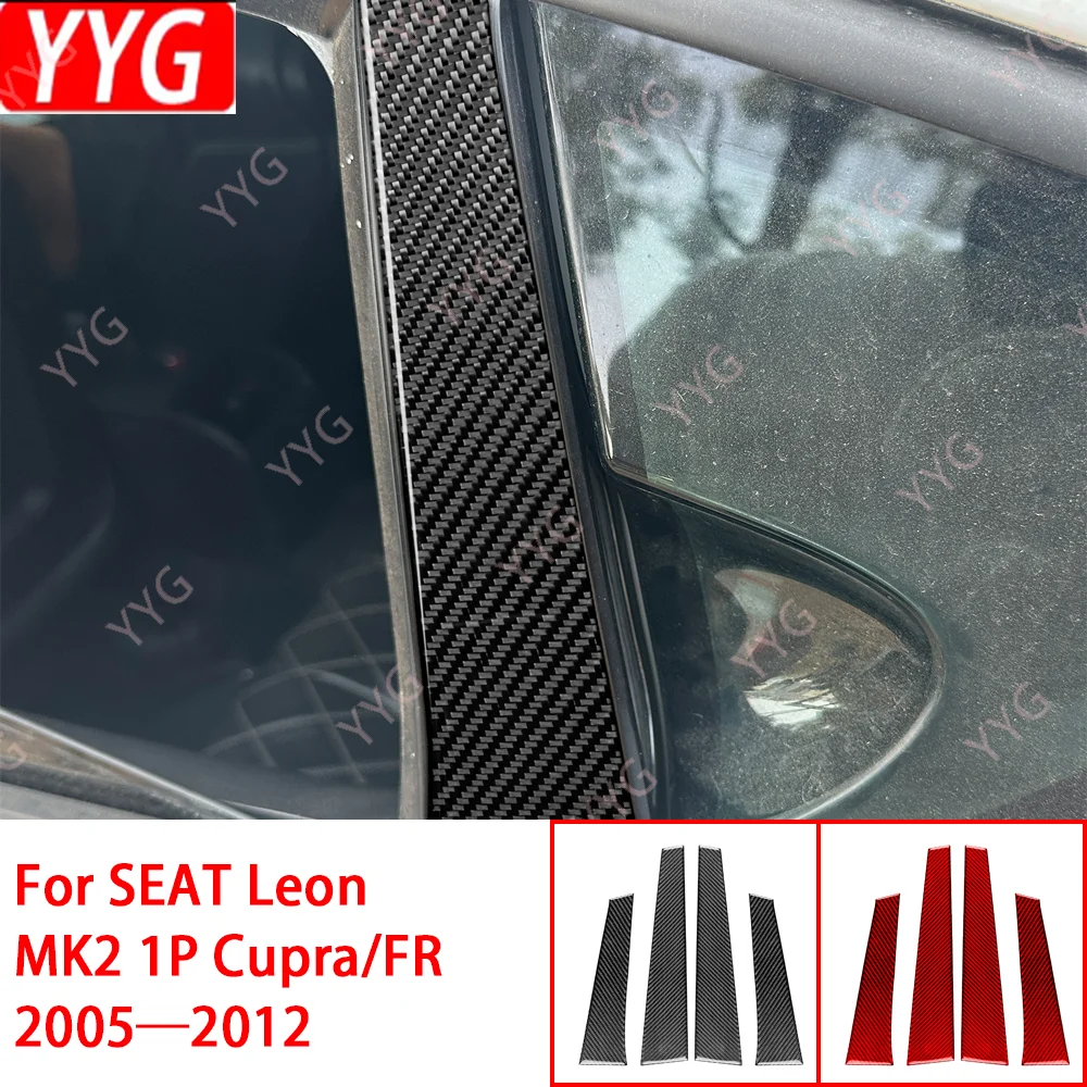 

Outer B-pillar Door Post Exterior Panel / 3K Carbon Fiber+ Resin / 3mm Anti-Scratch / For SEAT Leon MK2 1P Cupra FR 2005—2012