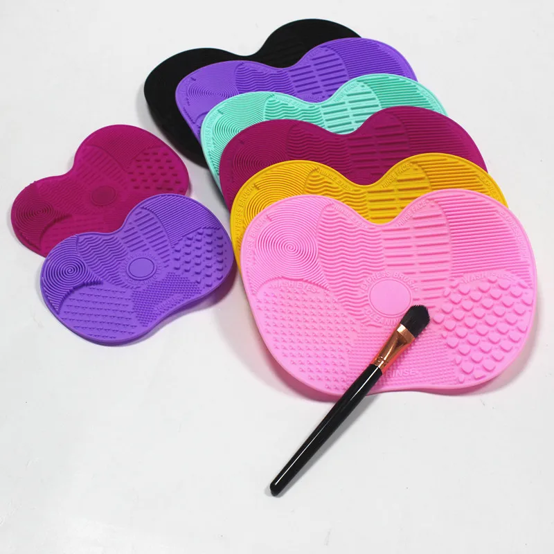 1 unidade de almofada de silicone em formato de maçã para limpeza de pincéis de maquiagem com ventosa para limpeza eficaz de ferramentas cosméticas