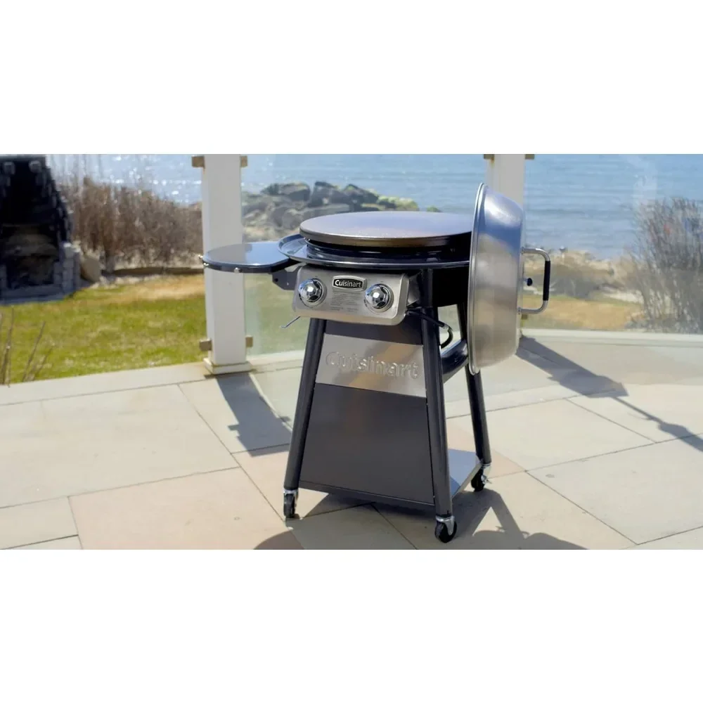 

A Outdoor Stainless Steel Lid, 360° Griddle Cooking Center Camping Grill Korean Bbq Parilla Portatil Bbq Table
