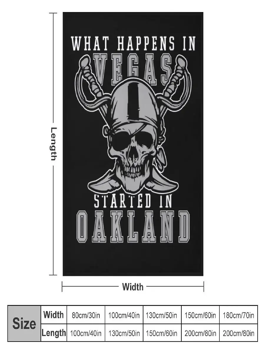 What Happens In Vegas Started In Oakland Football Raider TShirt Throw Blanket Kids Luxury Brand Home Textile