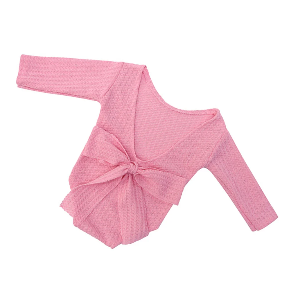 

Newborn Photography Props Baby Girl Romper Bow Tie Long Sleeve 0 6M Pink Photoshoot Outfit Costume Dress Robe Comfortable