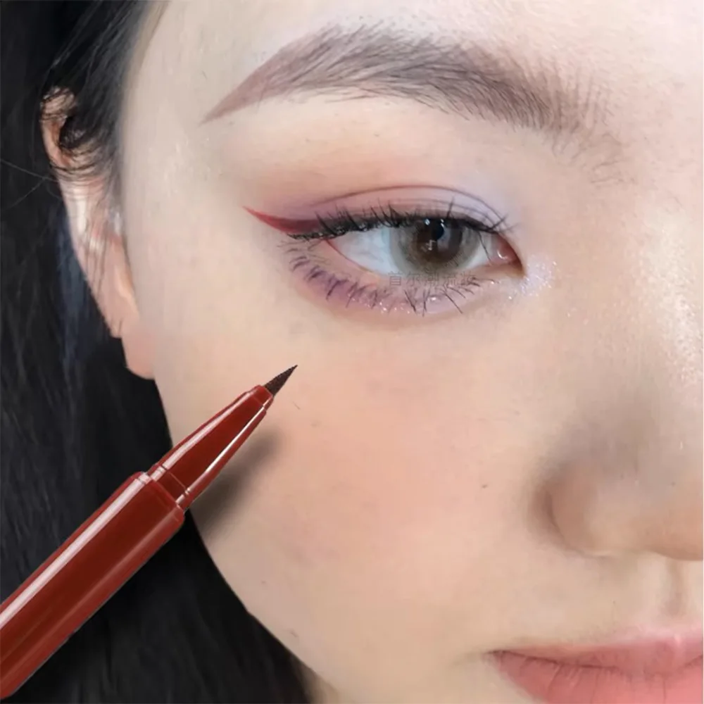 Waterproof Matte Red Liquid Eyeliner Pencil Ultra-thin Long Lasting Quick Dry Smooth Black Eye Liner Pen Korean Makeup Cosmetics