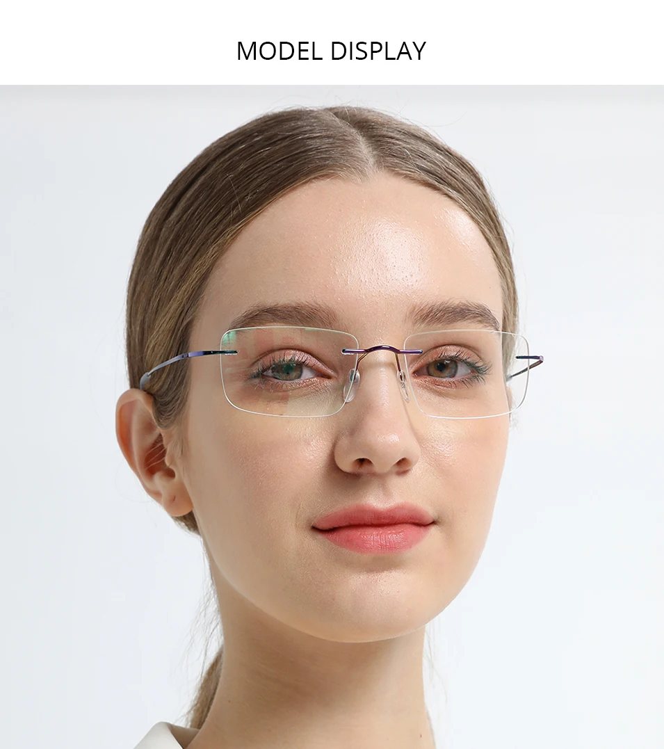 FONEX Randlose Titanbrille für Herren, Markendesign, rahmenlose Brillen für Damen, hochwertige, ultraleichte japanische Brillen 85707 – Detail 1
