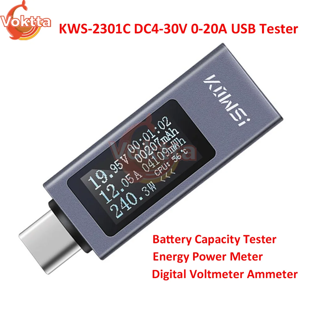 DC4-30V Tester napięcia USB Tester pojemności woltomierz cyfrowy amperomierz energii miernik mocy akumulator testowy Monitor