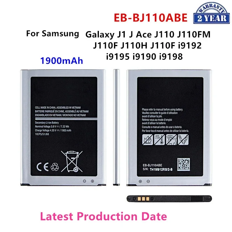 Brand New EB-BJ110ABE Battery 1900mAh For Samsung Galaxy J1 J Ace J110 J110FM J110F J110H J110F i9192 i9195 i9190 i9198