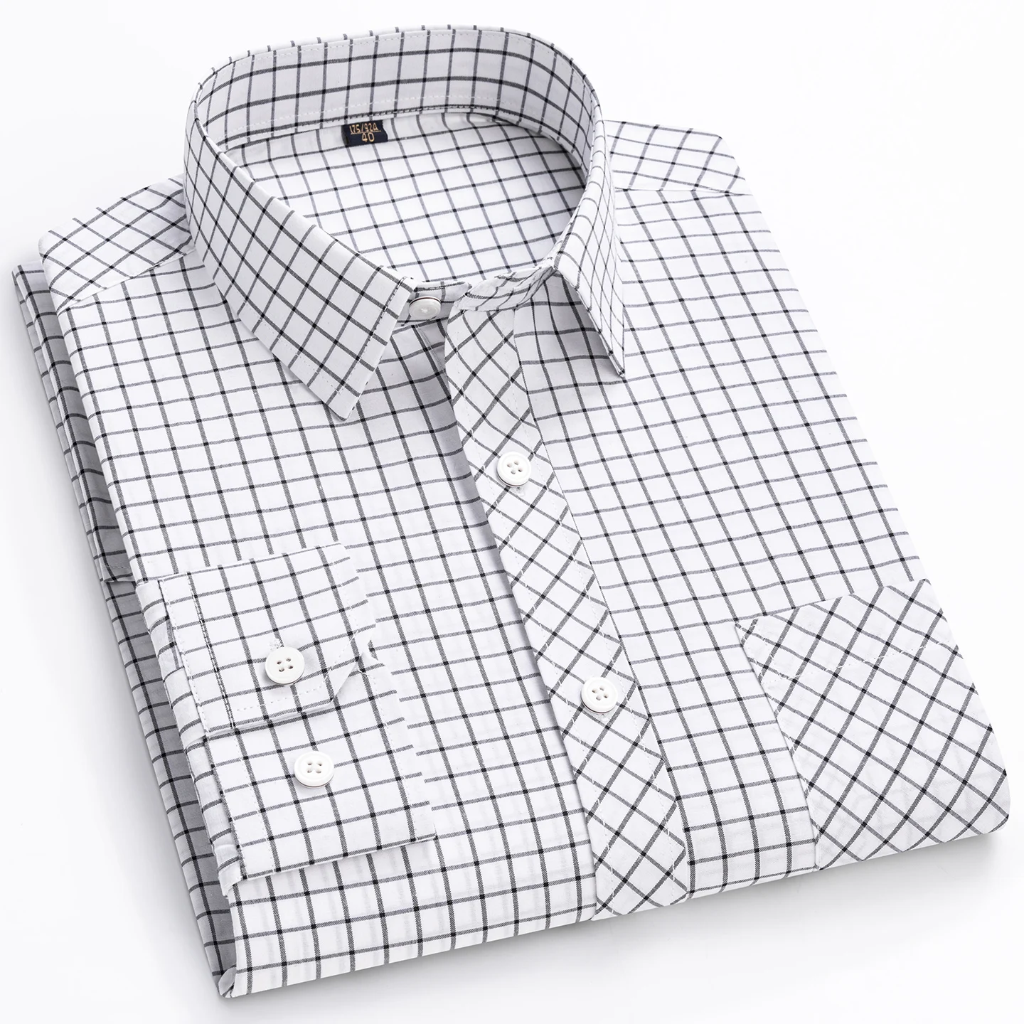 Luxury 100% Cotton Shirts For Men High-quality Spring Long Sleeve Slim Fit Plaid Soft Casual Thin New Design Buttoned Man Clothe view 6