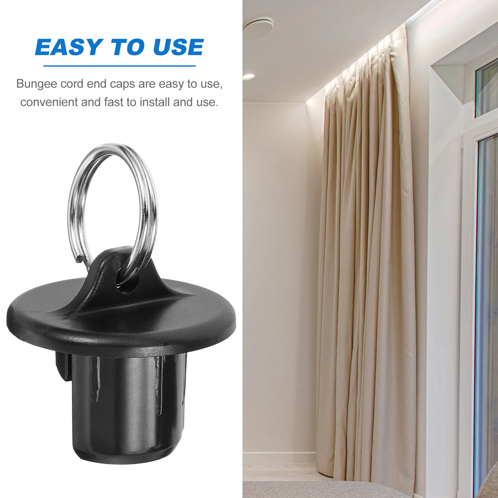 

8Pcs Bungee Cord End Caps Roller Up Blinds Stopper Replacement Plastic End Caps Roller Shade Bungee Kit Blinds Replacement