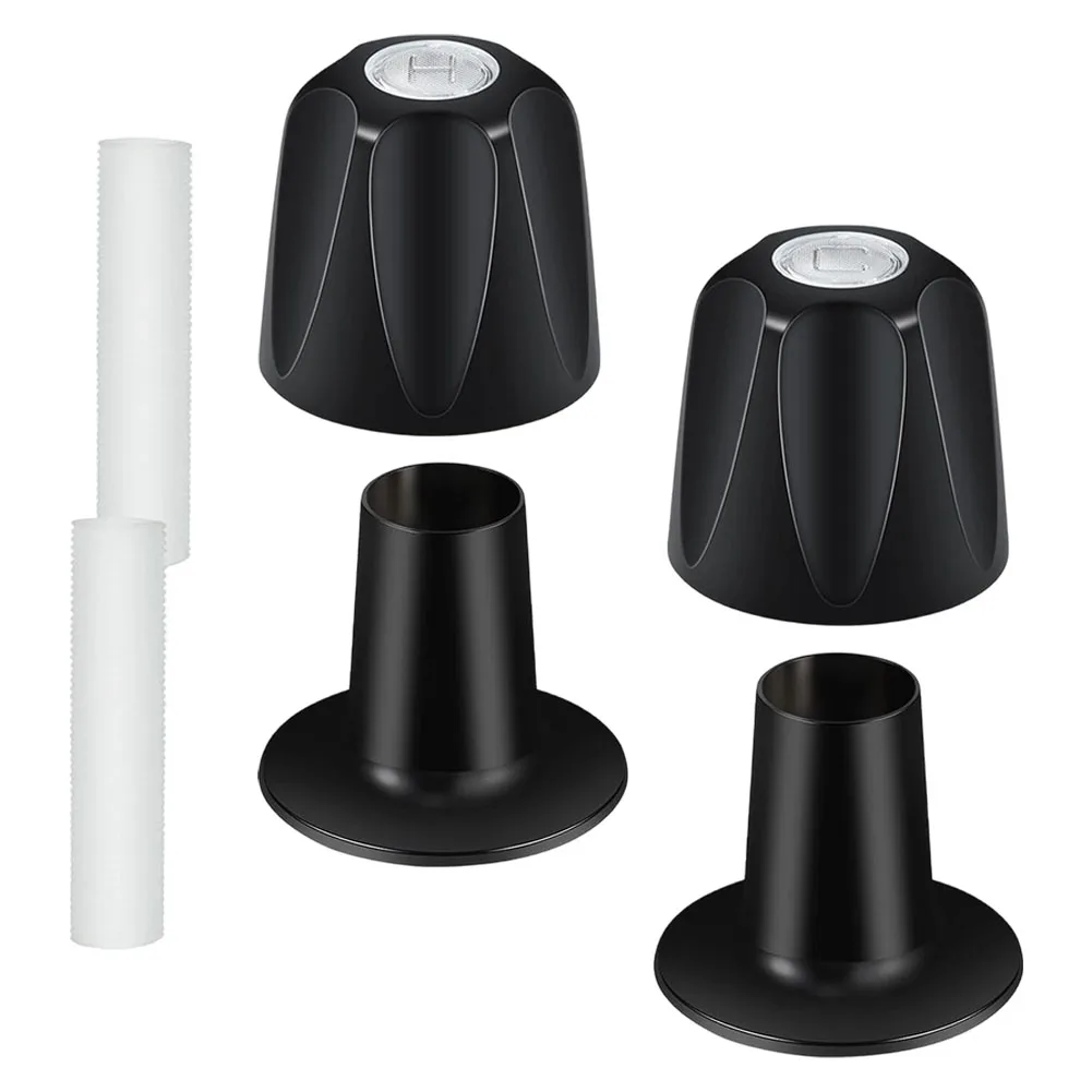 Matte Black Bathtub Faucet Knob Replacement Zinc Alloy Construction Compatible with 12 Tooth 9.5mm Valve Stem 14x7x7cm