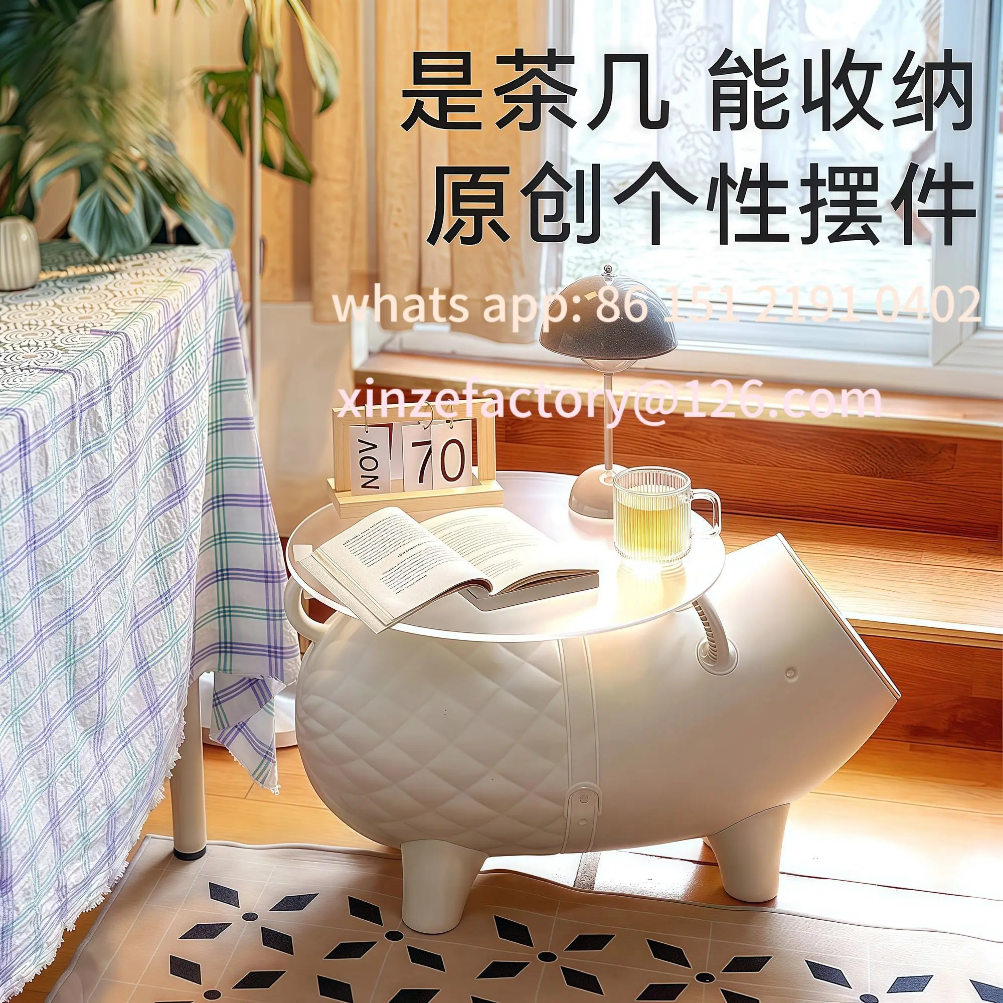 

Customizable Stolik w kształcie świnki, Lekki luksus, Wysoki poziom, Salon, Ozdoba, Do wnętrz, Możliwość przechowywan