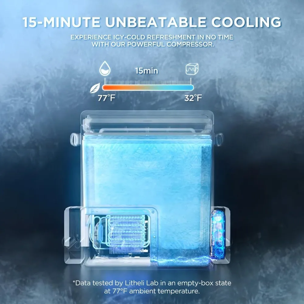 مبرد وفريزر كهربائي محمول سعة 20 لتر، ثلاجة سيارة 12 فولت مع بطاريتين، نطاق درجة الحرارة -4 إلى 68 ° F، مثالي للسفر