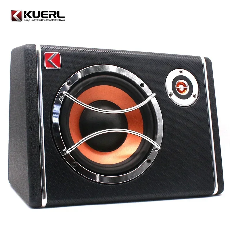 Durable High Power Car Audio Modification Trapezoidal Ultra-Thin 12V Active 8-Inch Car Subwoofer