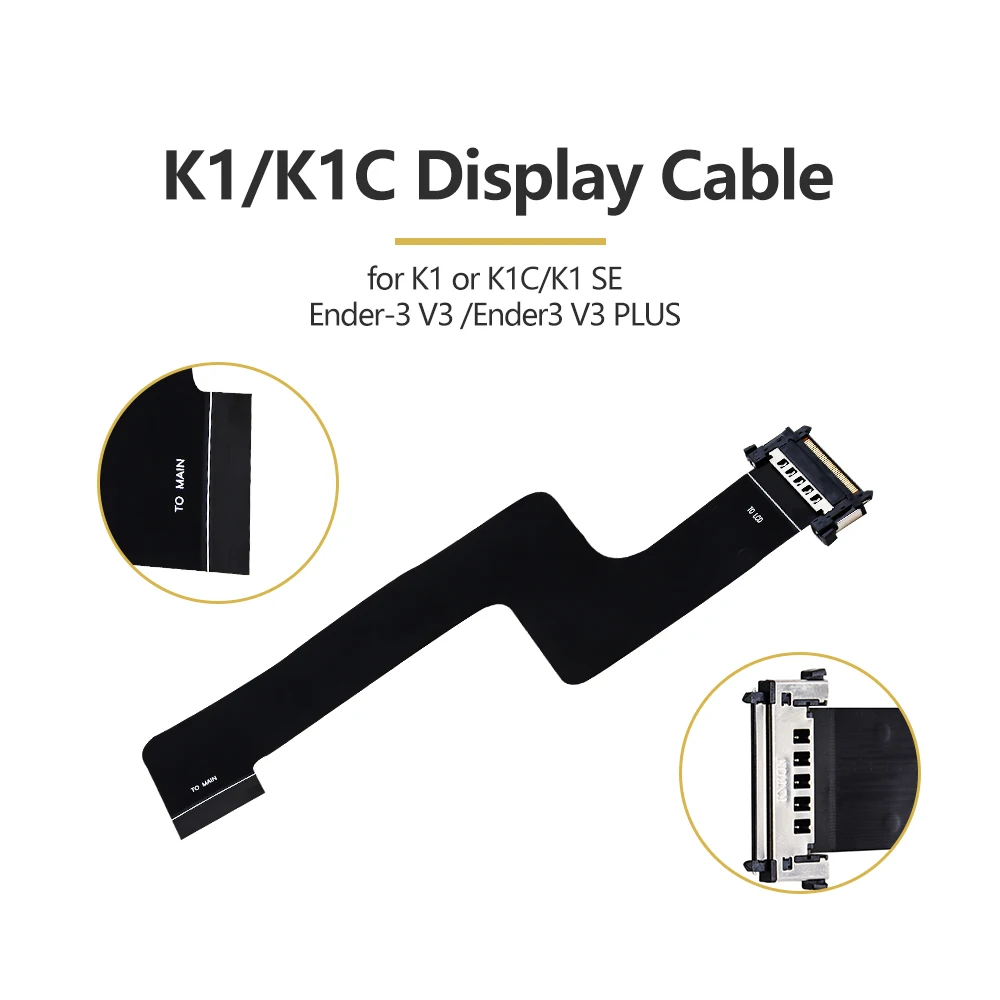 K1/K1C/Ender 3V3 Display Screen Connection Cable Black FPC Cable L162mm For K1C Ender 3V3 3D Printer