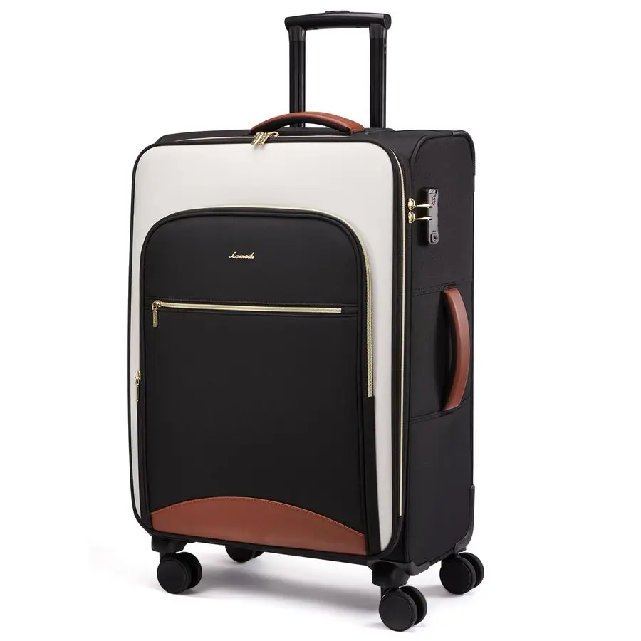 

On Luggage 28x19x12 Airline Approved, 24 Inch Softside Suitcases with Wheels, Lightweight Spinner Carry on Suitcase with TSA Loc