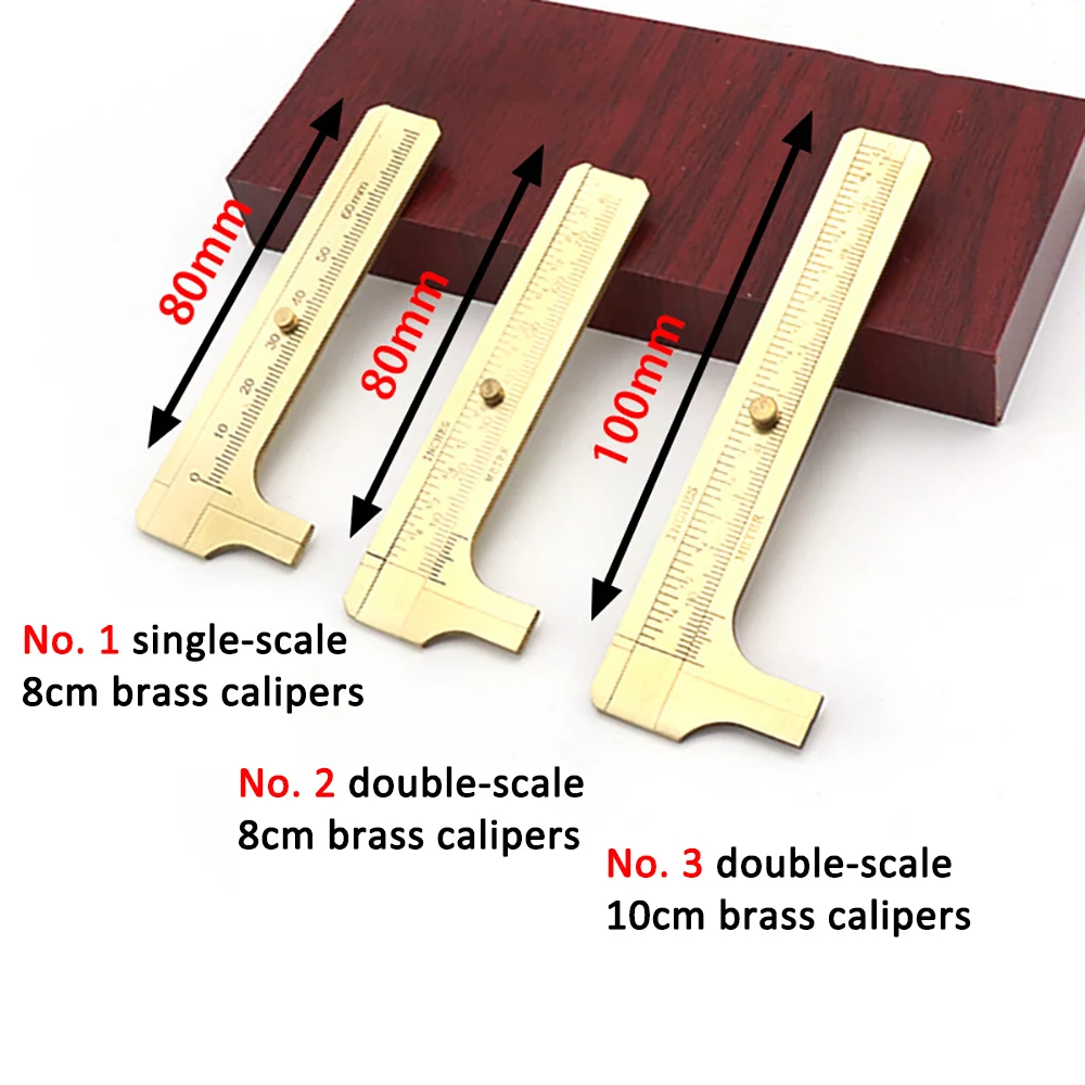 Mini Vernier Caliper Brass Metric Imperial MM INCH Small Portable Ruler Measure Tool Slide Length Gauge Copper Caliber Craft DIY