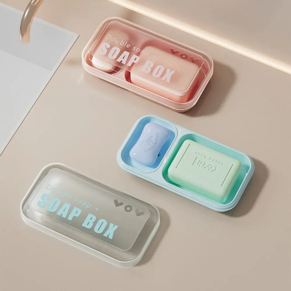 

Новые дренажные двойные мыльницы с крышкой, прозрачная коробка для хранения мыла, водонепроницаемый большой держатель для мыла, ванная комната, путешествия
