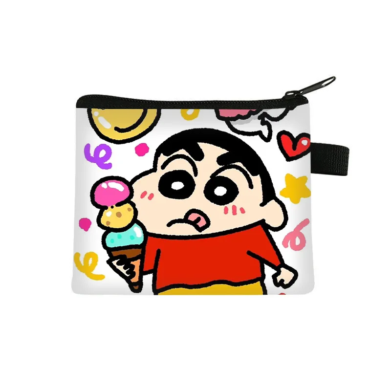 Kawaii Crayon Shin-Chans Nohara Shiros Nohara Himawari Wallet Card Bag Pendant Cartoon Purse Fashion Storage Bag Gift For Girls