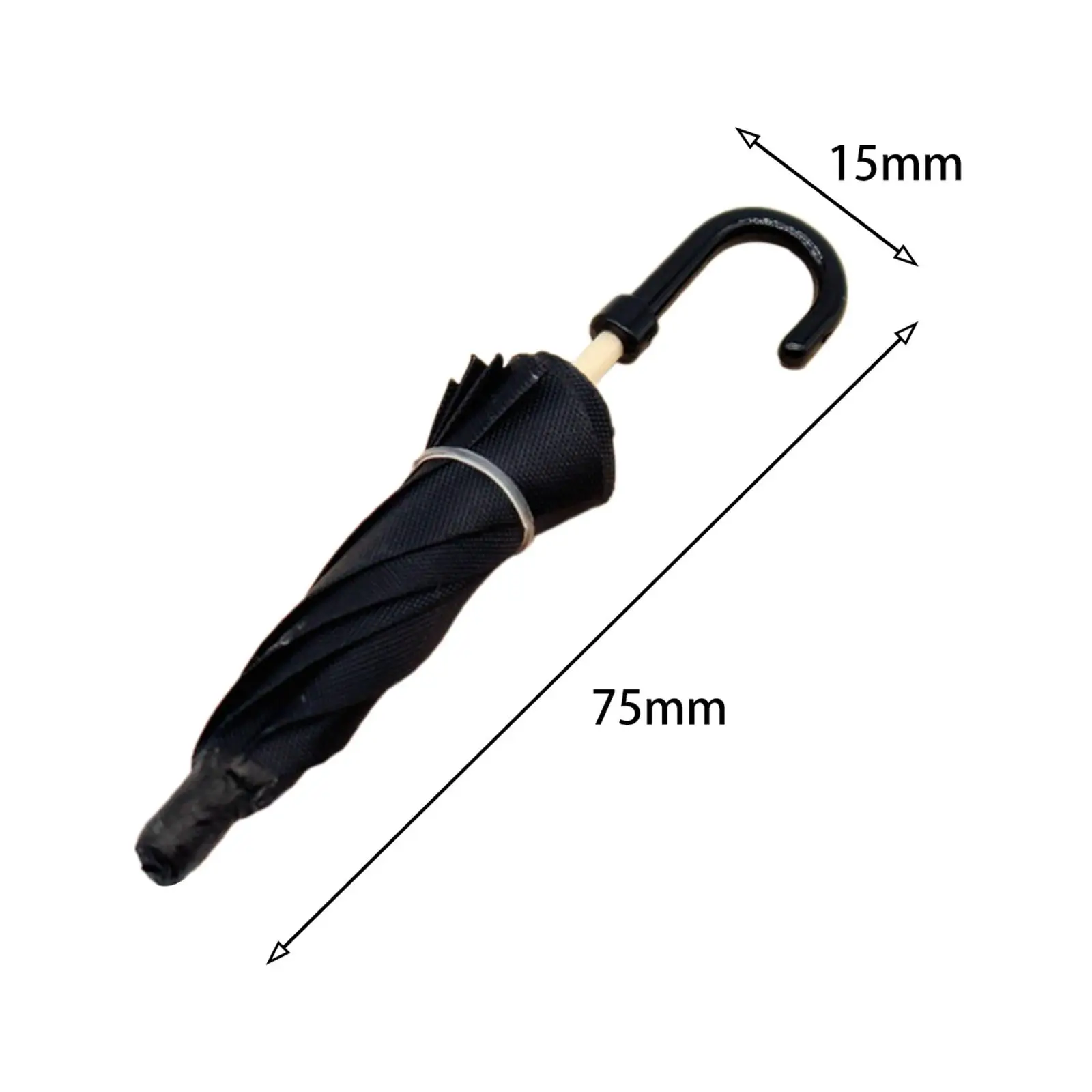 Dollhouse Miniature Umbrella,Mini Toy Umbrella,1/12 Scale,Dollhouse,DIY Decor,Mini,Cloth,Black,Umbrella for Kids,Children Use