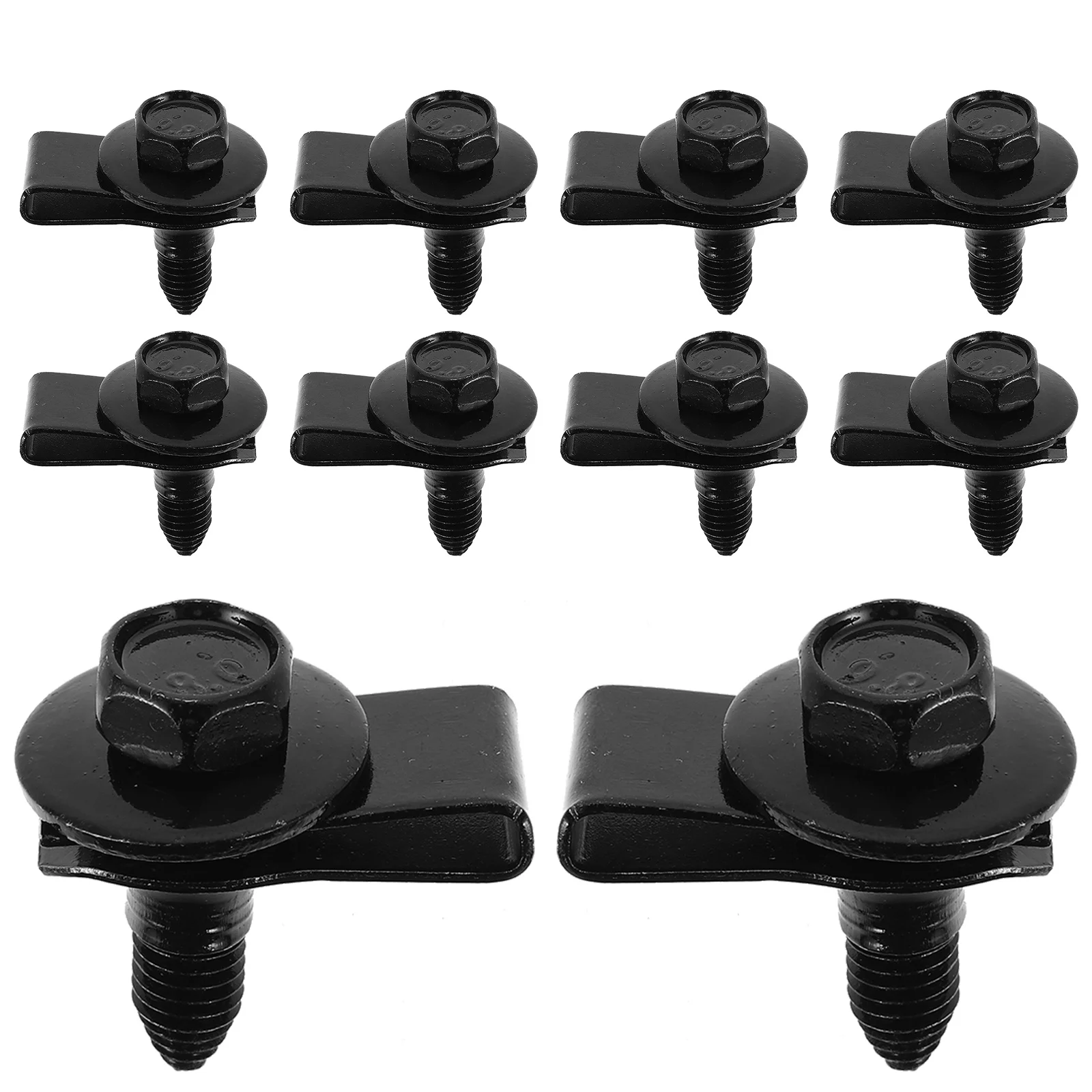 

10Sets Automotive U Clips Metal Secure Fastening Bumper Bolts and Nuts Engine Splash Cover Body Bolts Easy Install DIY