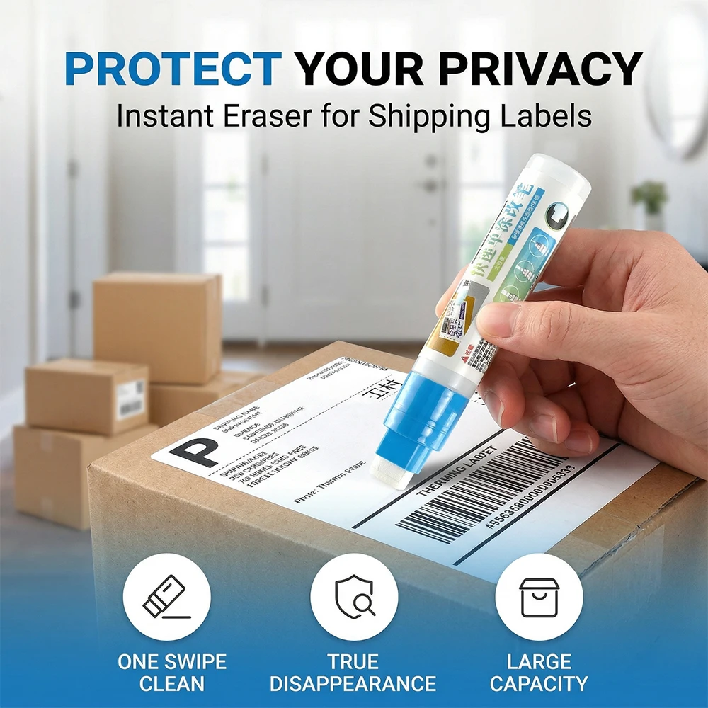 1/2/4Pcs Thermal Paper Erase Pen Privacy Protection Erase Shop Bill Parcel Label important information Home Office Supplies