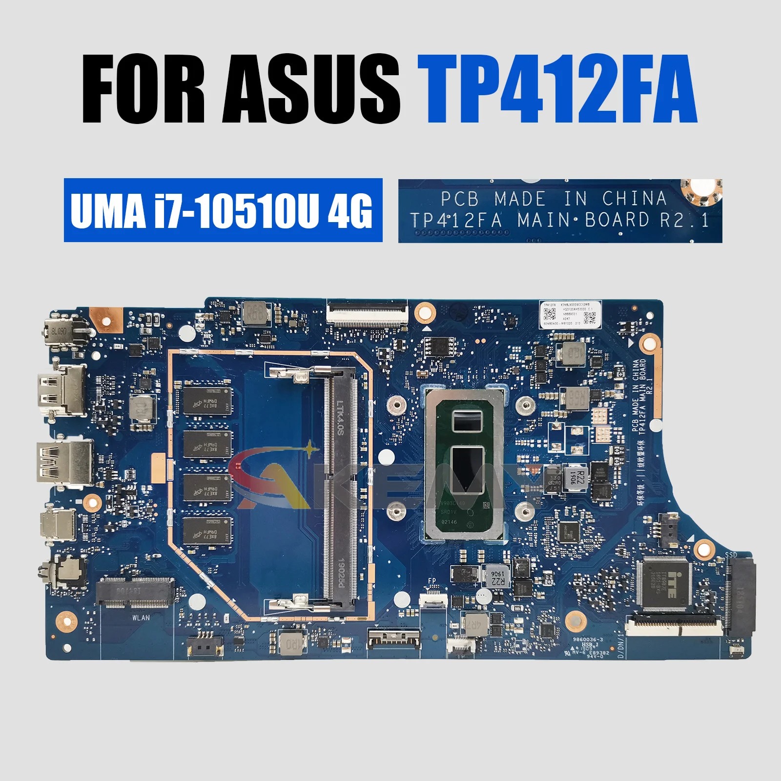Carte mère TP412FA pour ASUS TP412F SF4100F TP412FAC i3 i5 i7 CPU 4Go/8Go RAM - Photo 12/15