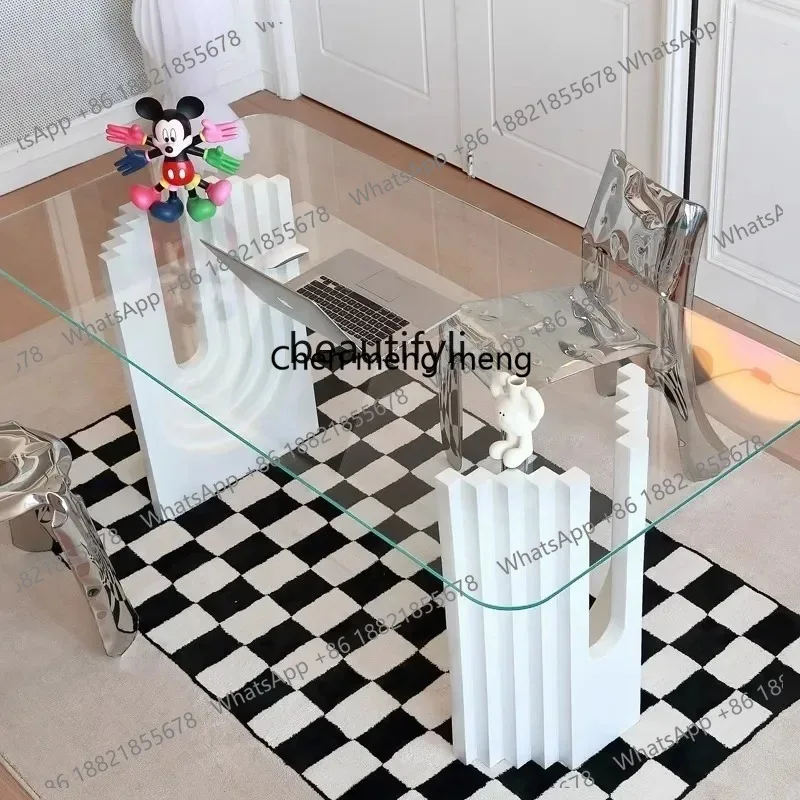 

new Clothing shop studio art French glass dining table Artwork medieval island ss 26