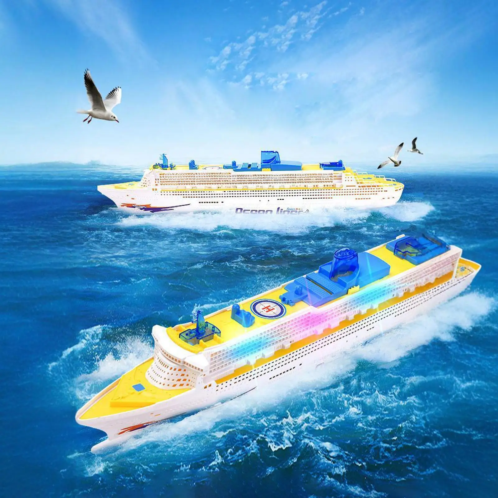 Cruise Ship Model Lighted 2-Layer Realistic Imaginative Decor Sea Liner Cruise Ship Model for Preschoolers Young Child