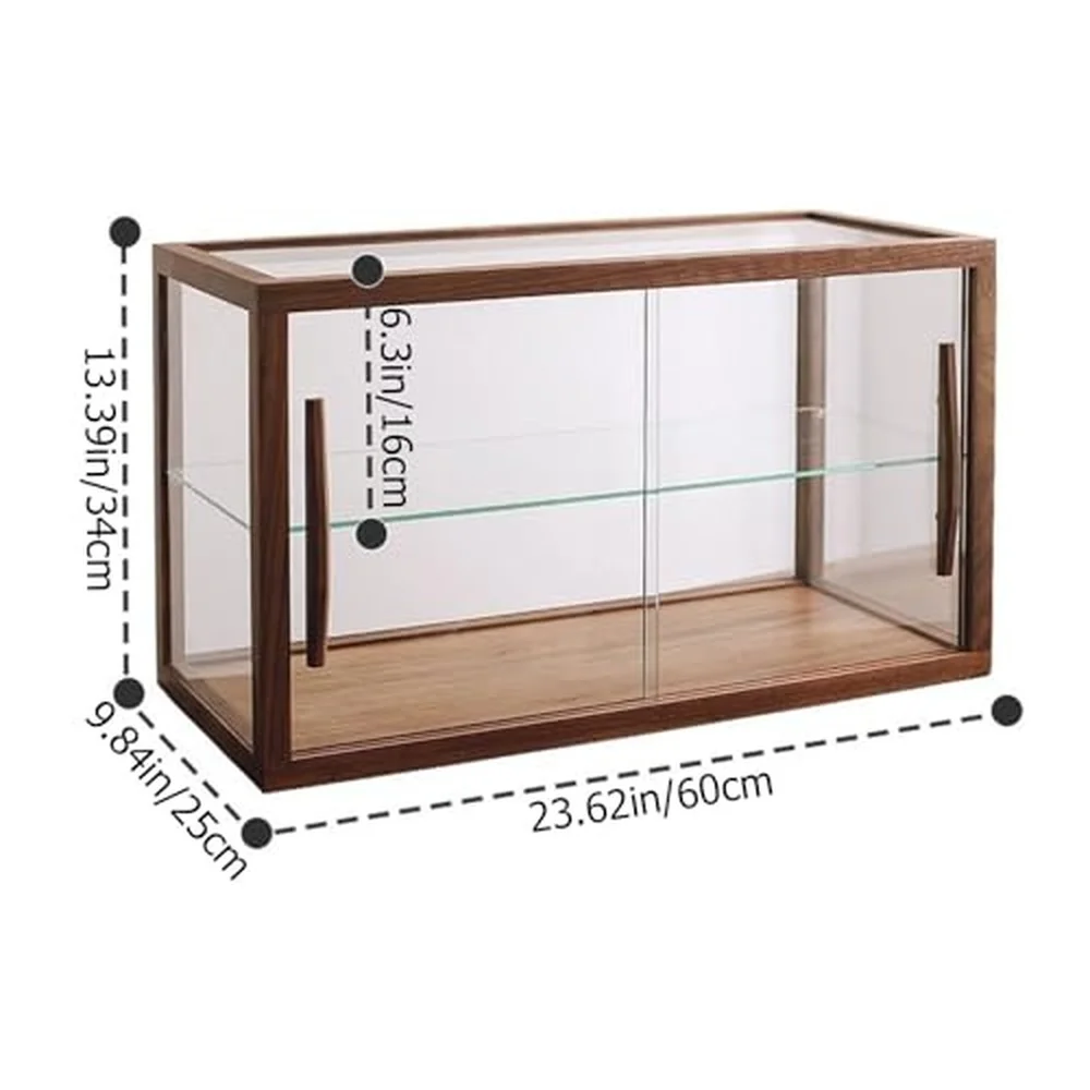Bakery Display Case with Glass Doors Wooden Countertop Cabinet for Pastry Cookie and Dessert Showcase Perfect for