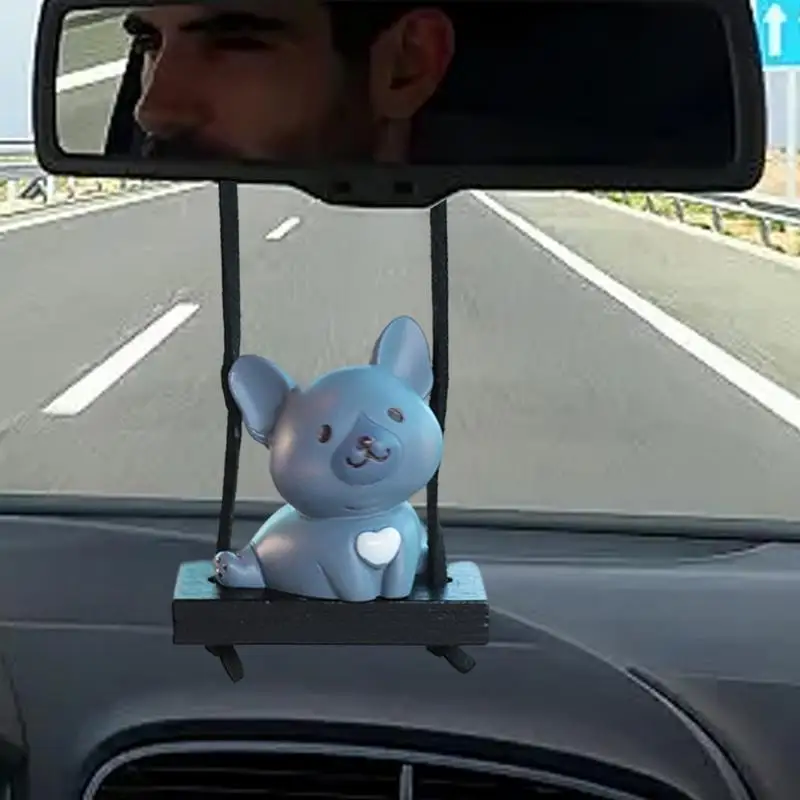 Bonito adorno oscilante para coche, adorno oscilante de resina para cachorro, adorno para coche, colgante de Animal de aspecto retrovisor para camión para evitar el aburrimiento