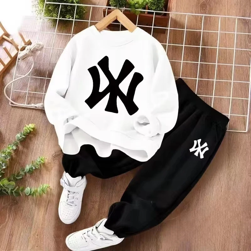 Autumn Baby Girl Boy Clothes Set Children Sports Letter Printing Sweatshirt Top and Pants Buttom Two Piece Suit Tracksuit