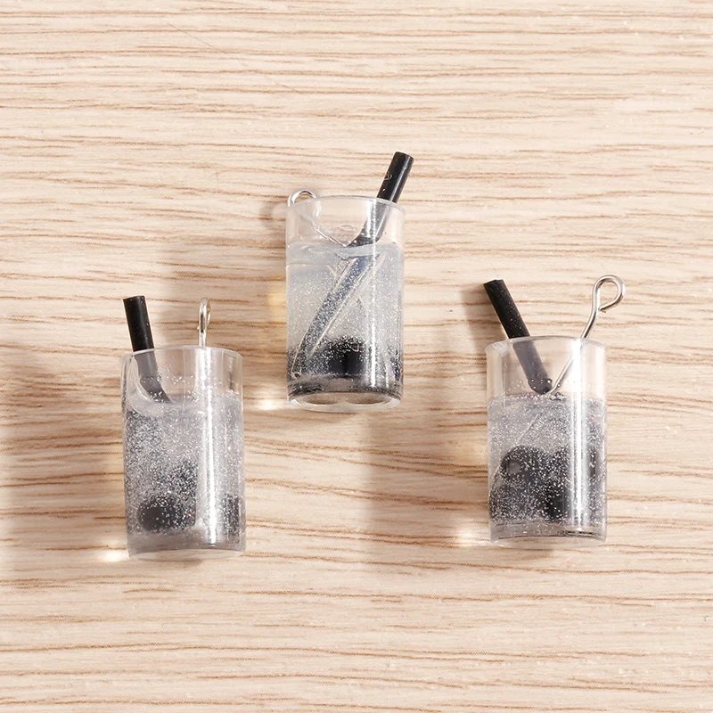 Tusember 10 Stück Harz-Anhänger in Form von Sprudelwasserflaschen, Saft- und Milchtee-Flaschen für Schmuck, DIY-Ohrringe, Halsketten und Schlüsselanhänger – Detail 5