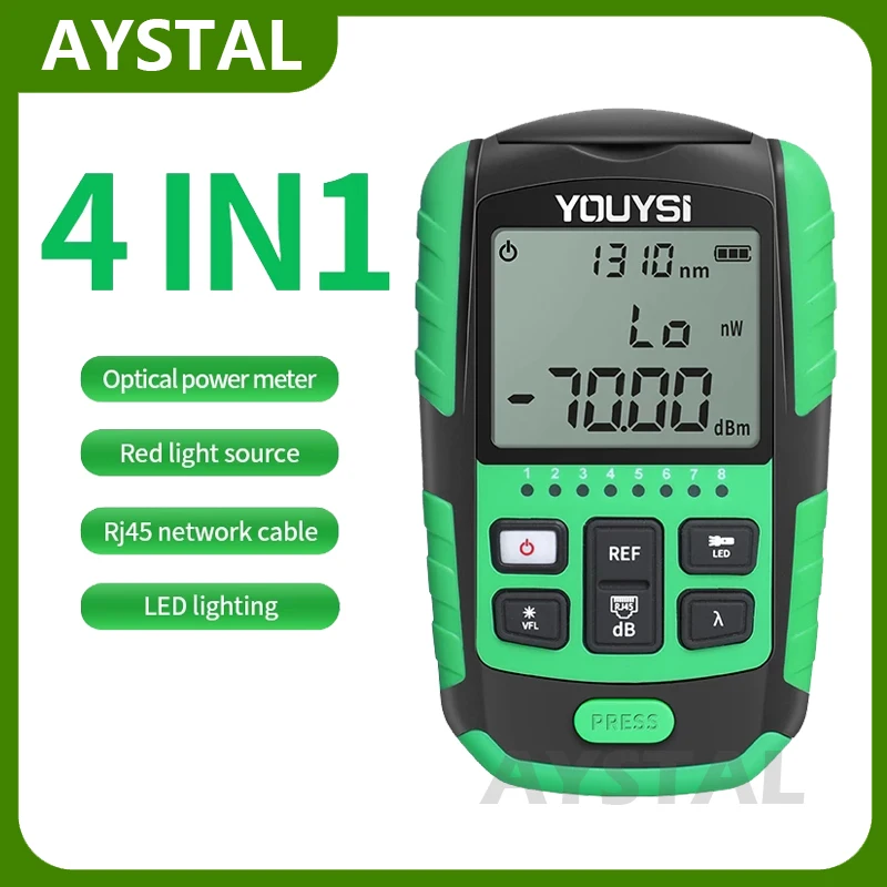 

New 5G Optical Power Meter 4-in-1 OPM 10 Wavelength with Visual Fault Locator Network Cable Test Fiber Optic Tester VFL