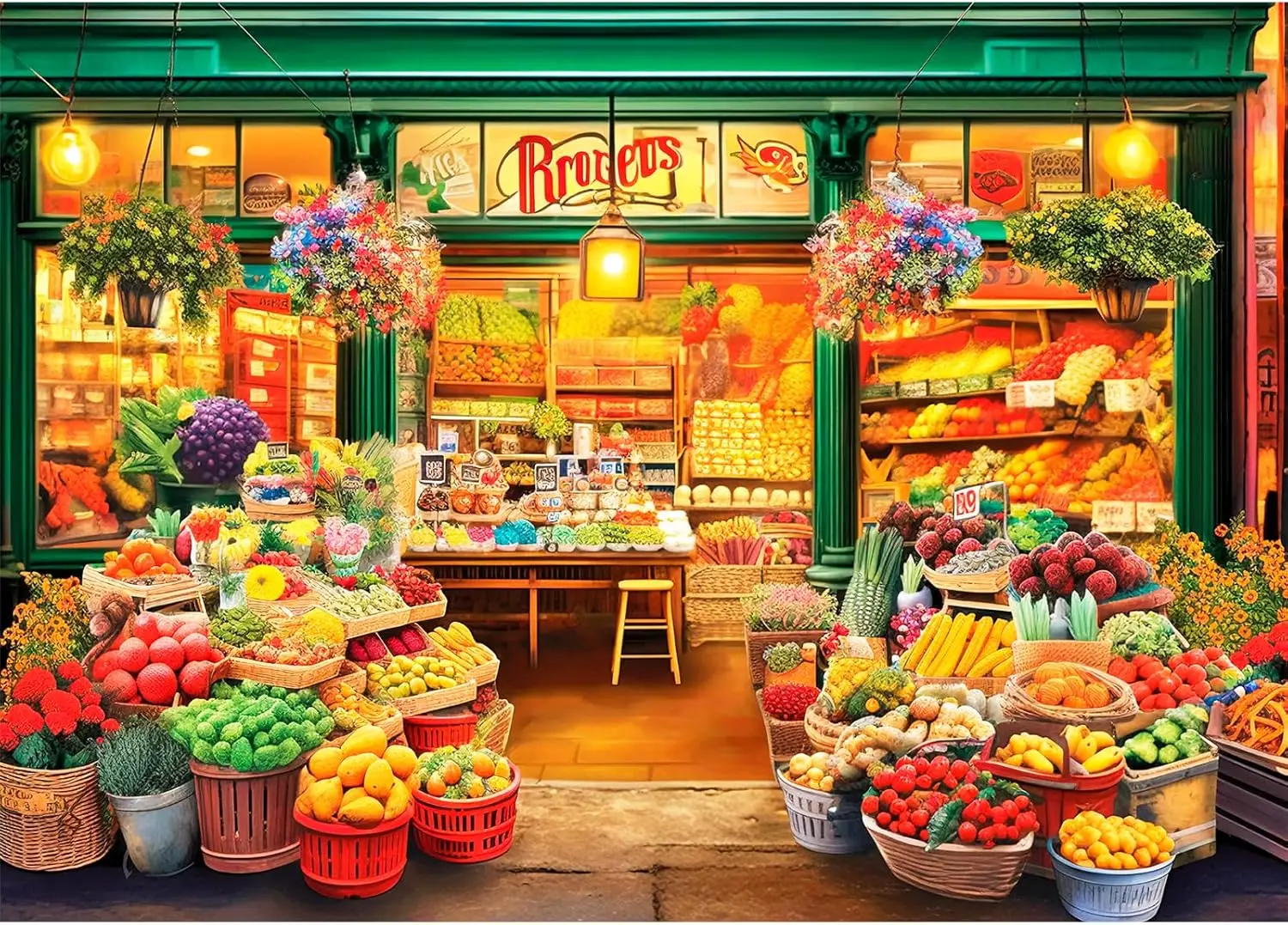 

1000/500/300 Pieces A Fruit Shop Adult Wooden Puzzle Jigsaw Puzzles for Gameroom Bedroom Party Decor Birthday Holiday Gift