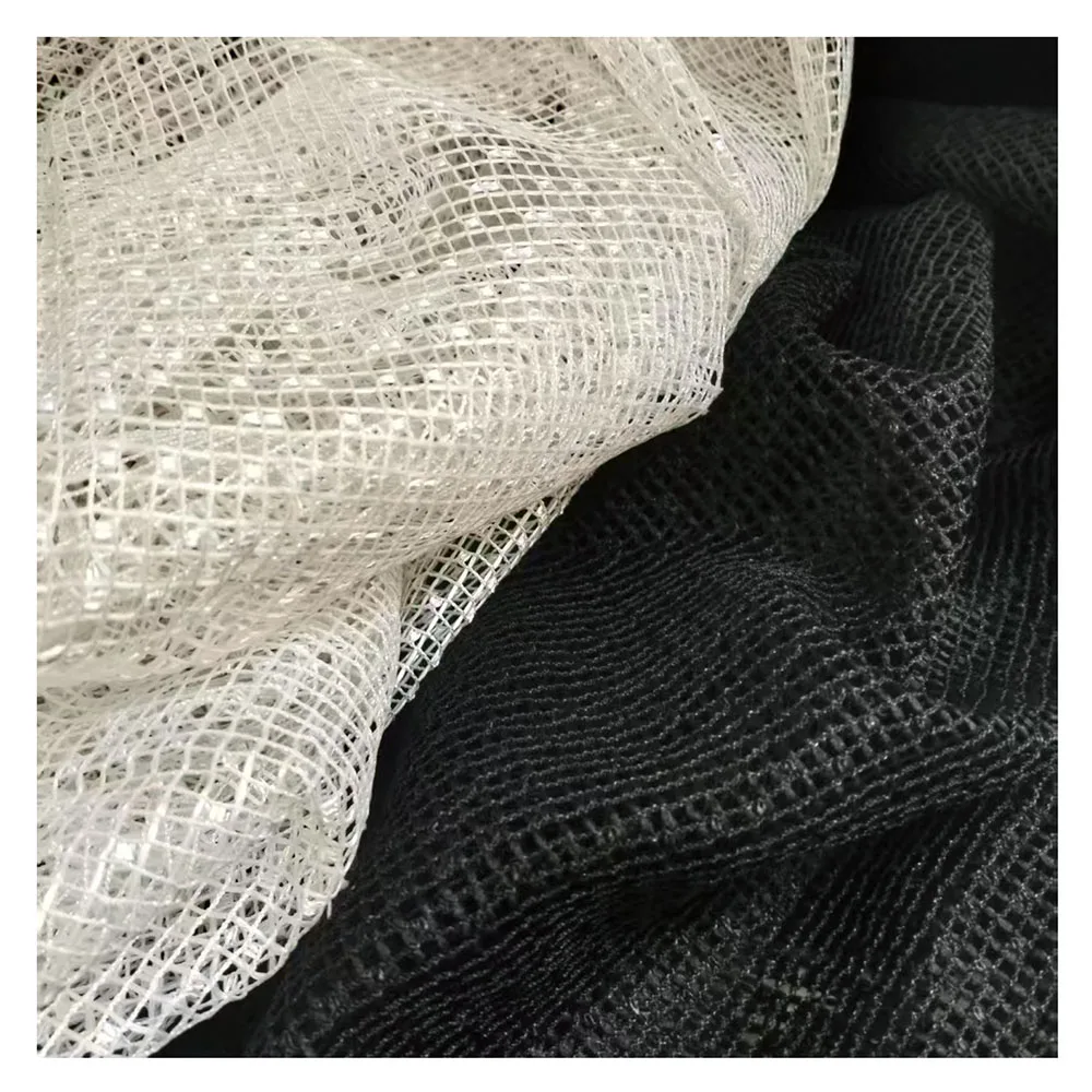 Glänzender Netzstoff für elegante Abendkleider, Hochzeitskleider, Heimdekoration, weich drapierendes Netzmaterial – Detail 2